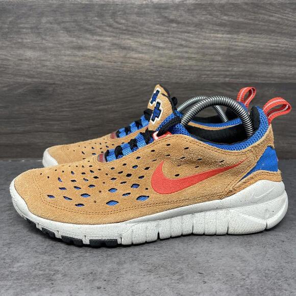 Nike Free Run Trail Sneakers Mens Size 8 Dark Russet Blue Nebula CW5814-201